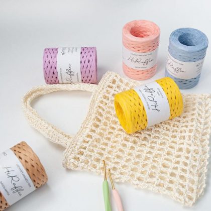 3PCS 150m Natural Raffia Straw Yarn For Knitting Paper Threads